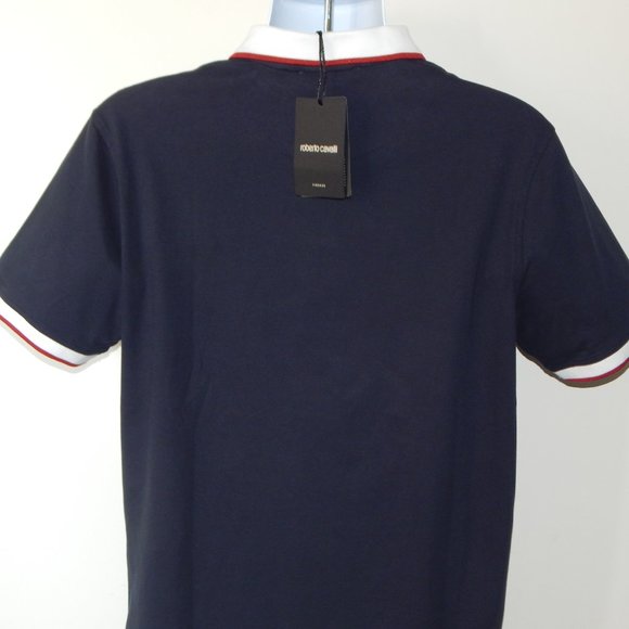 NWT ROBERTO CAVALLI LOGO PULLOVER PIQUE POLO SHIRT - Picture 3 of 5